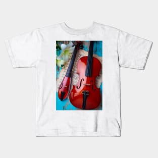 Pocket Violin And Full Size Violin Still life Kids T-Shirt